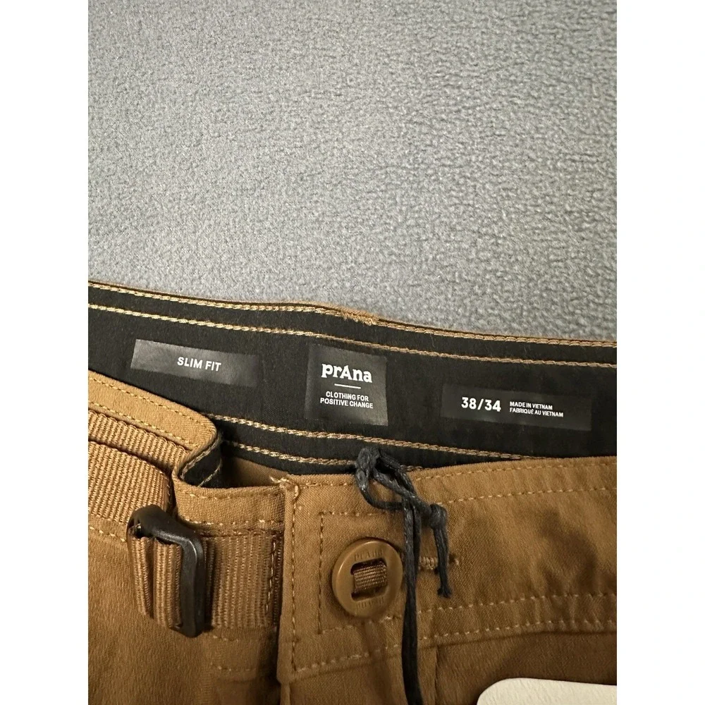 Prana Stretch Zion Slim Pants II Men's Size 38x34 Sepia Brown